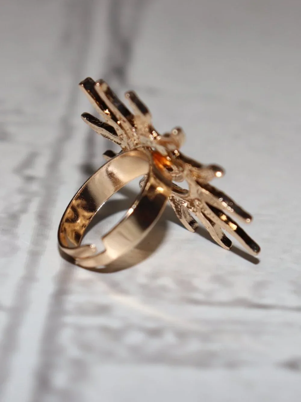 ✨ NWOT Gold Sun Spiral Ring • Adjustable Size 8–9 ✨